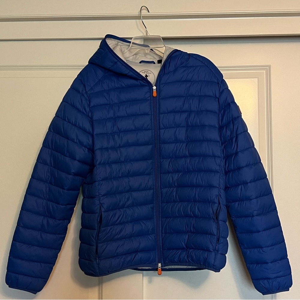 Save The Duck Puffer Jacket Royal Blue Ultra Light Jacket PlumTech XL Sm Repair